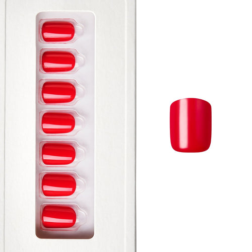 Strawberry Red - Squoval Weekender Press On Manicure