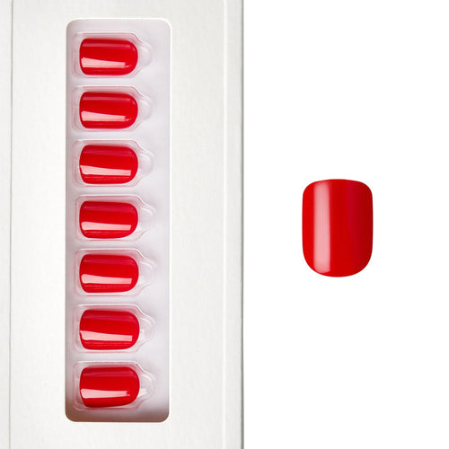 Ruby Red - Squoval Weekender Press On Manicure