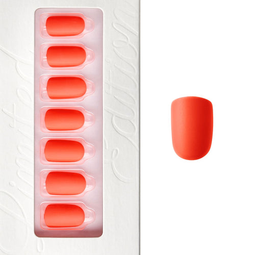 Blazing Orange - Squoval Weekender Press On Manicure