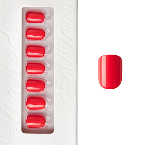Bounce Coral - Short Squoval Nail On Press On Manicure
