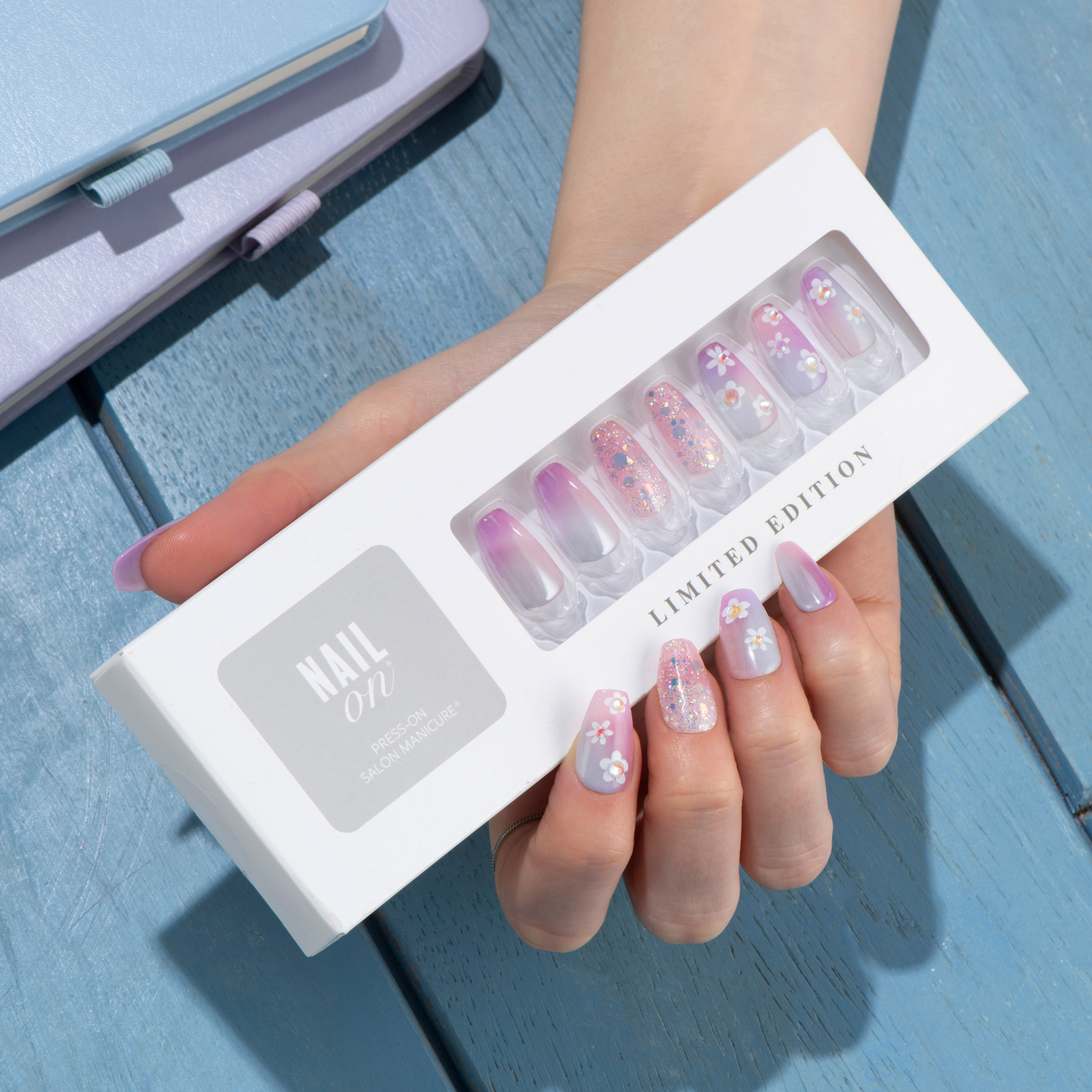Petal Poise - Medium Coffin Nail On Press On Manicure