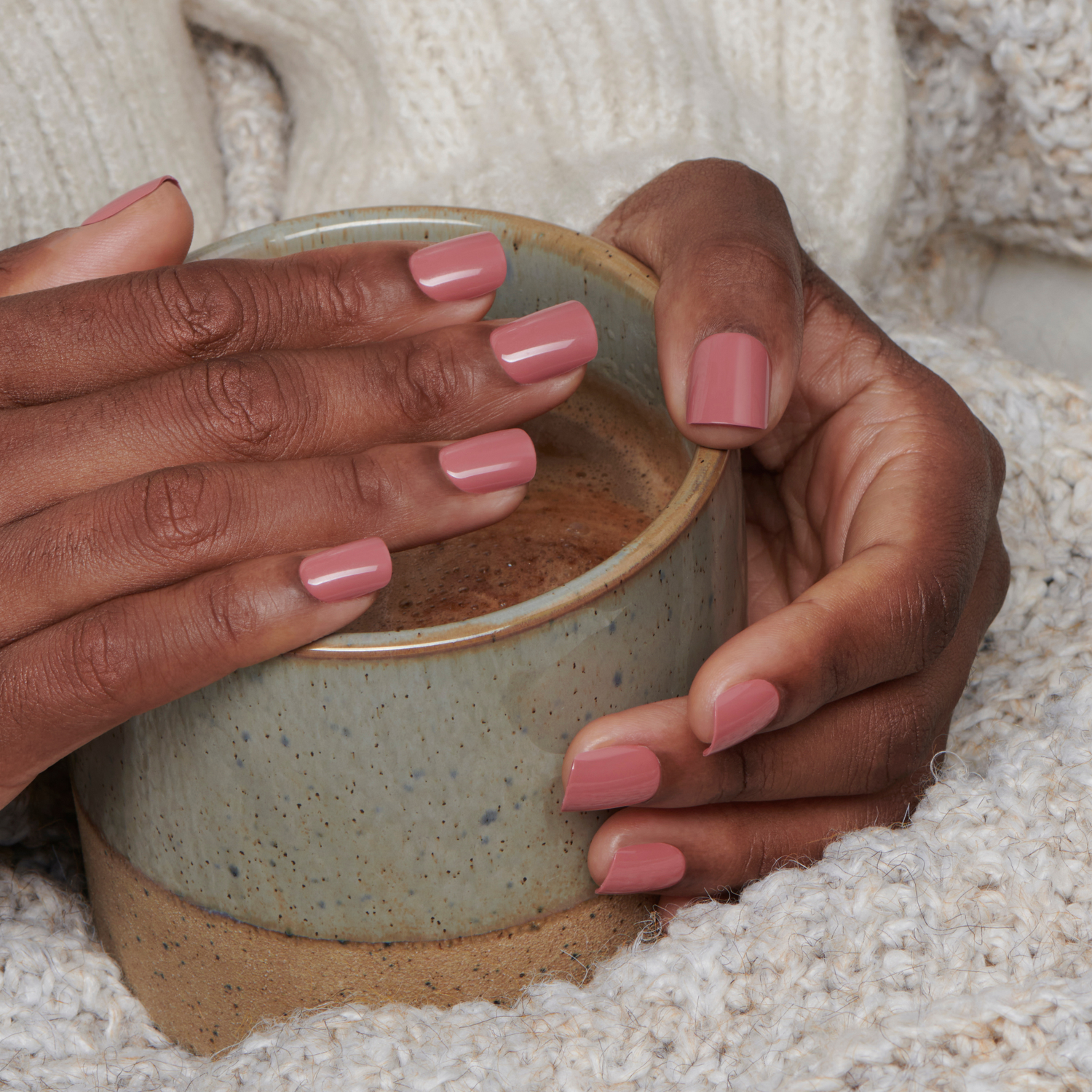 Pink Spice - Short Squoval Nail On Press On Manicure