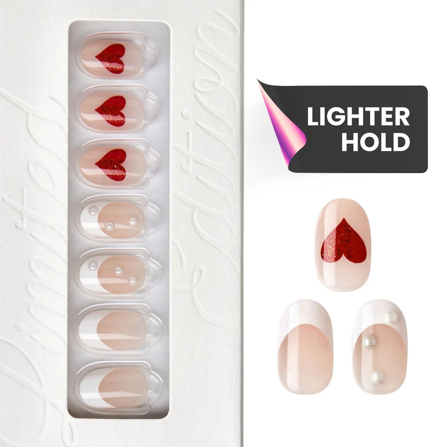 Pure Heart - Oval Weekender Press On Manicure