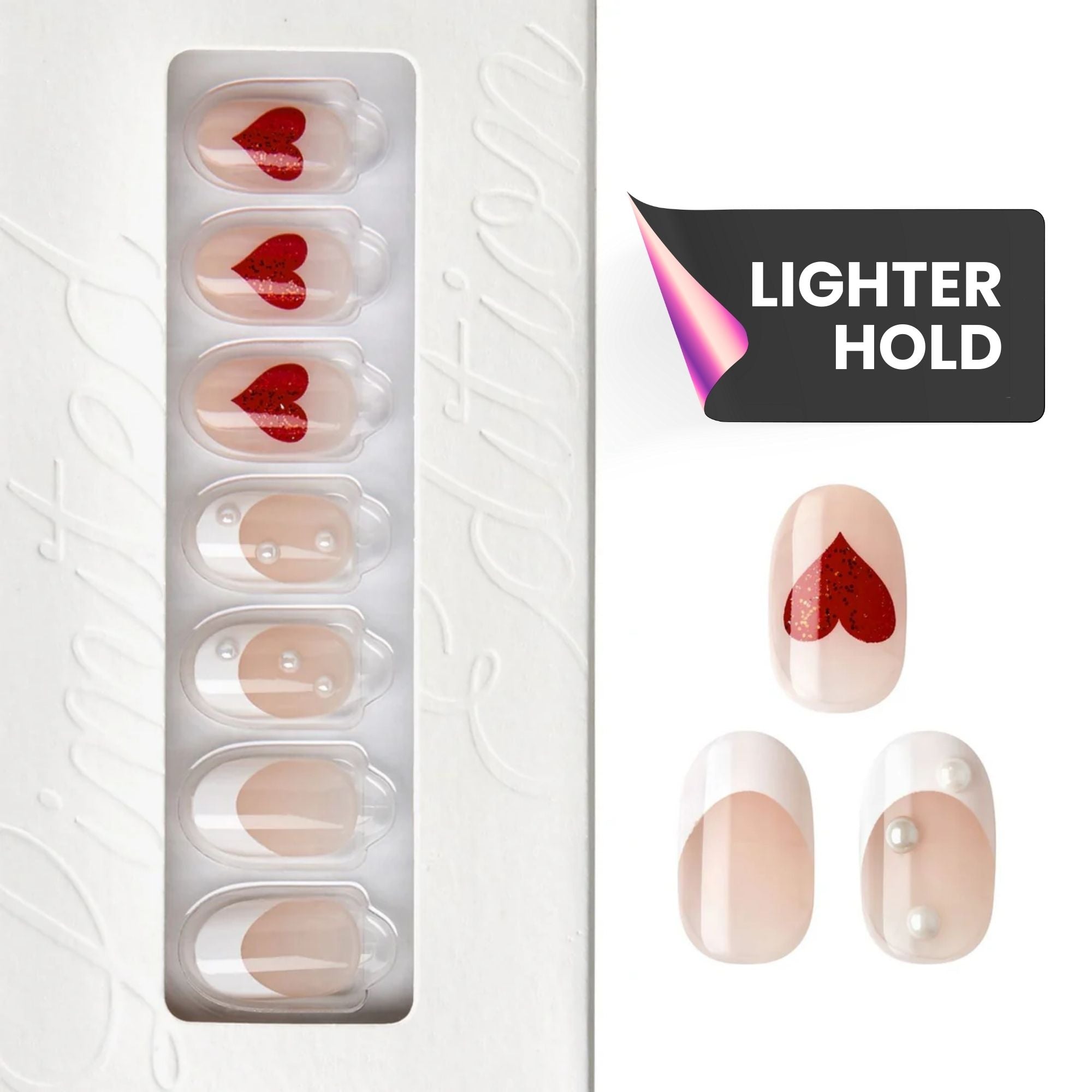 Pure Heart - Oval Weekender Press On Manicure