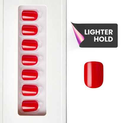 Ruby Red - Squoval Weekender Press On Manicure