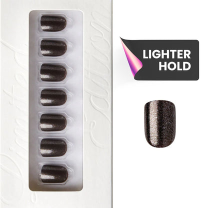 Space Black - Squoval Weekender Press On Manicure