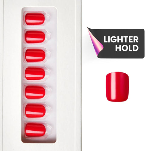Strawberry Red - Squoval Weekender Press On Manicure