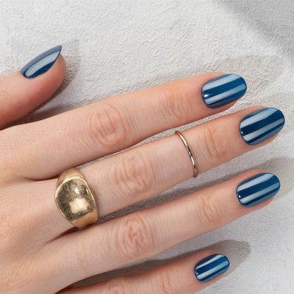 Tenacious - Short Oval Cat Eye Prism Nail On Press On Manicure