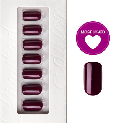 Bordeaux Red - Medium Squoval Nail On Press On Manicure