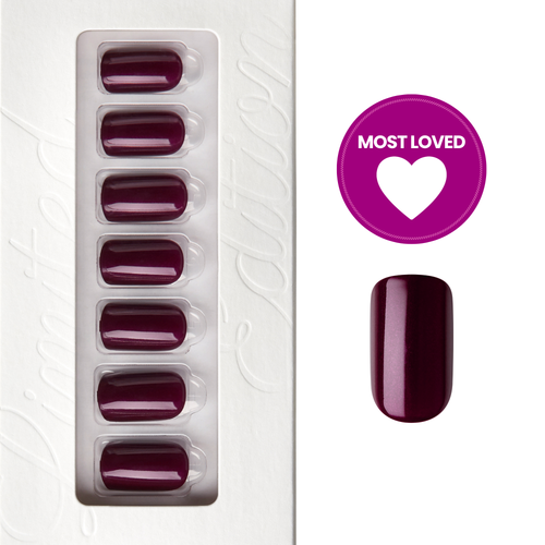 Bordeaux Red - Medium Squoval Nail On Press On Manicure