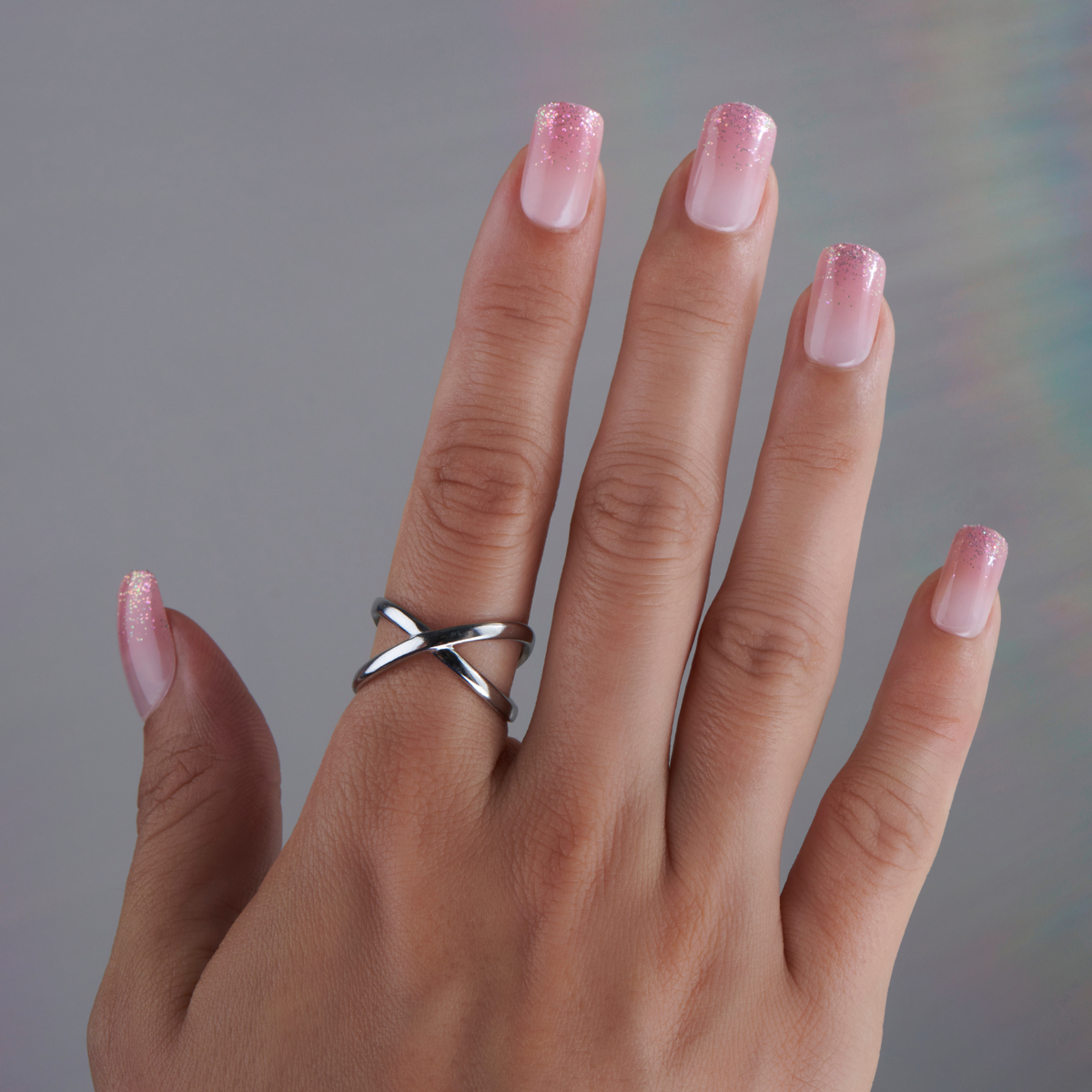 Figure Skater - Medium Squoval Press On Manicure