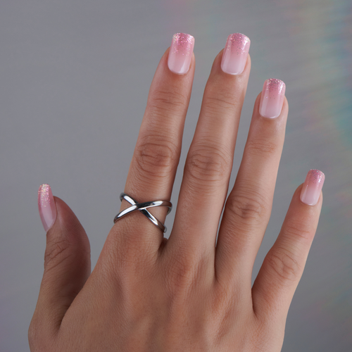Figure Skater - Medium Squoval Press On Manicure
