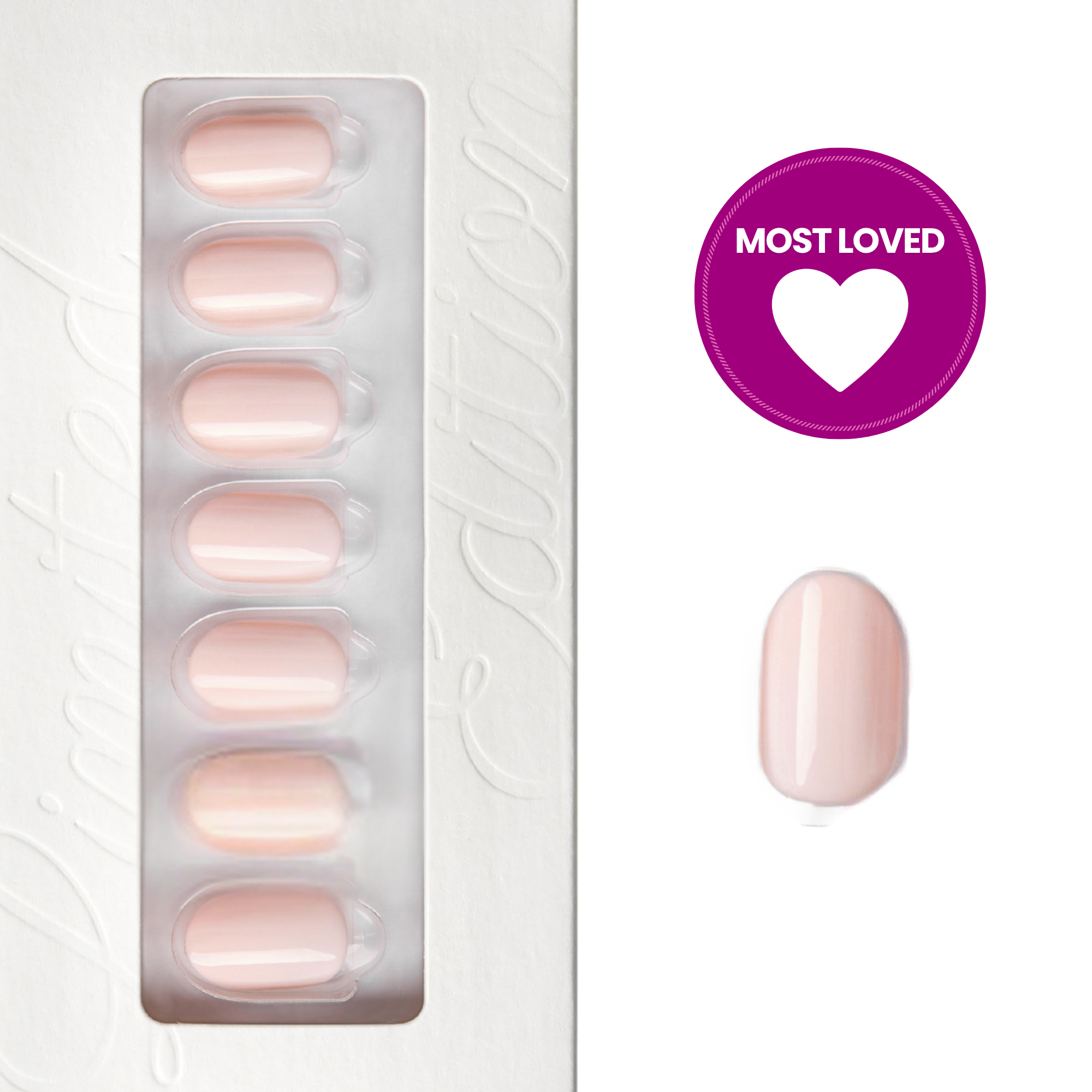 New &amp; Improved Polished Pink - Oval  Short Press On Manicure